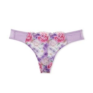 VICTORIA’S SECRET DREAM ANGELS Floral Embroidery Thong Panty